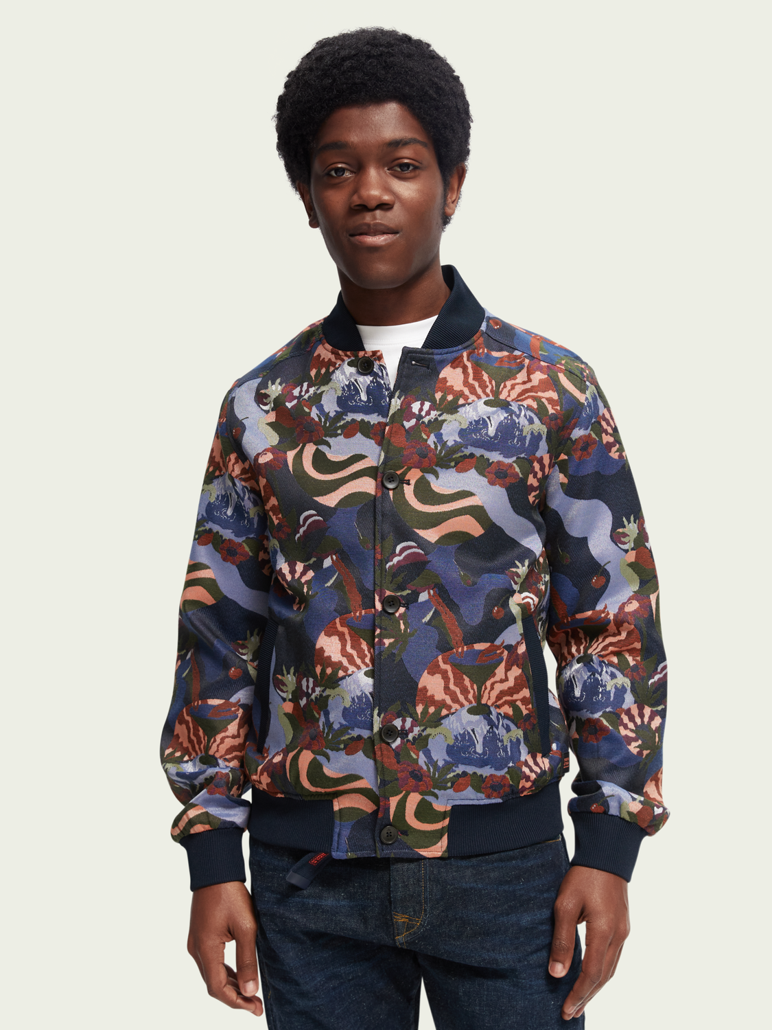 Jacquard Bomber Jacket | Scotch And Soda Outlet