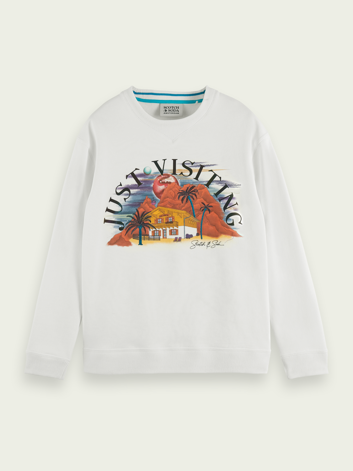Relaxed Fit Artwork Felpa Crewneck Sweatshirt | Scotch And Soda Outlet