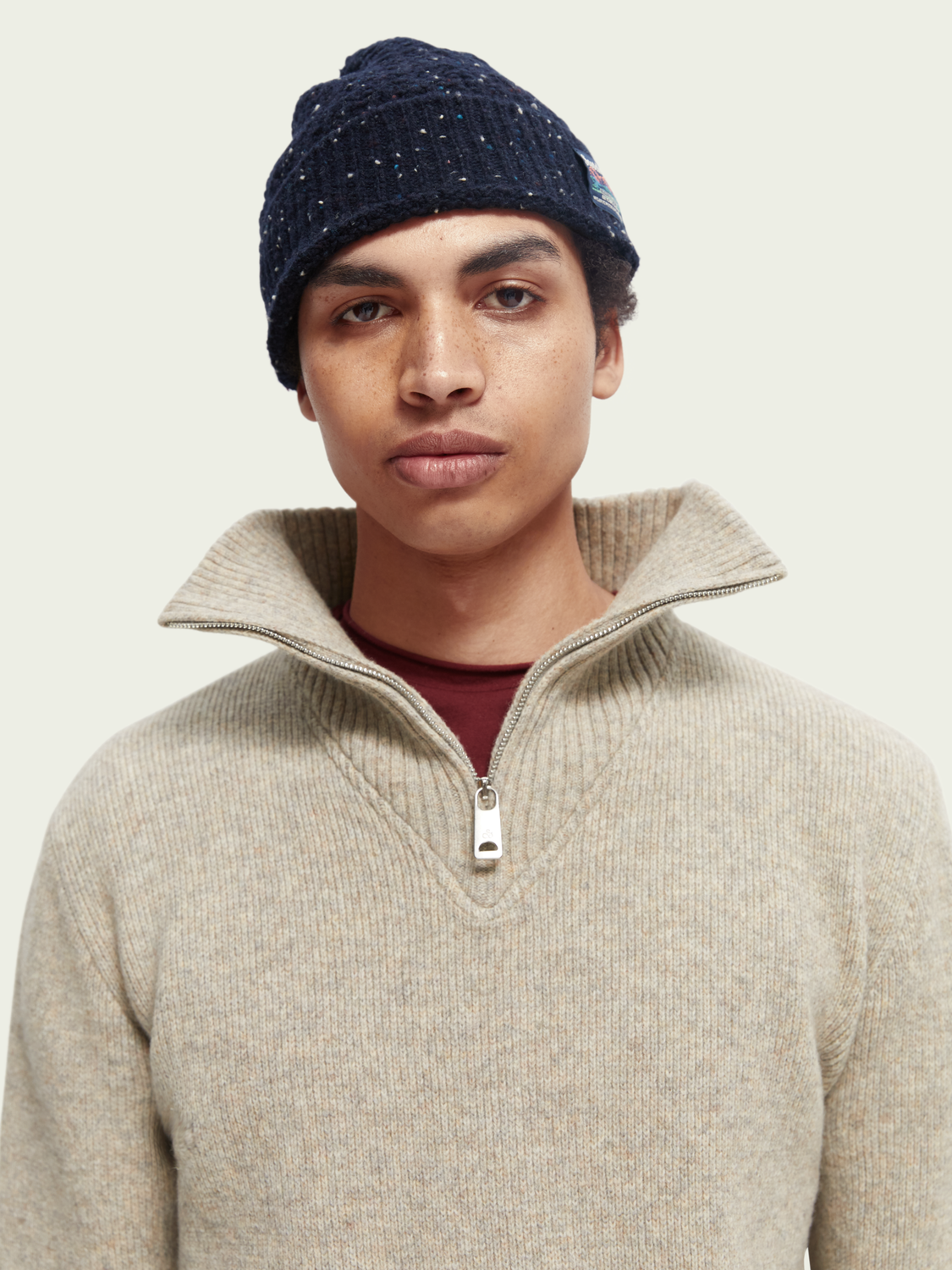 Wool-Blended Half-Zip Sweater | Scotch And Soda Outlet