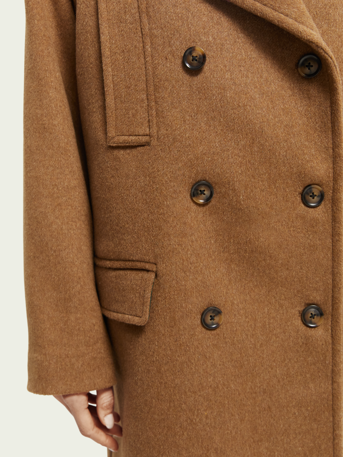 Brushed Double-Breasted Coat | scotch & soda outlet