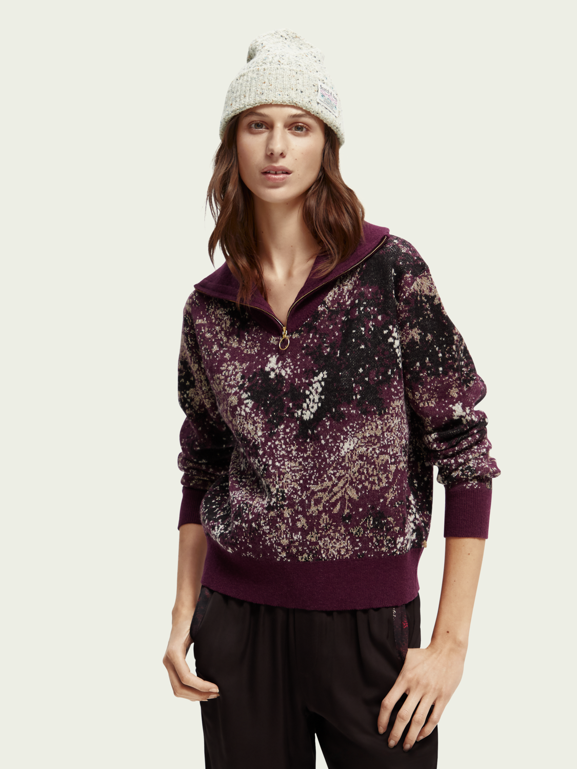 Half-Zip Jacquard Sweater | scotch & soda outlet
