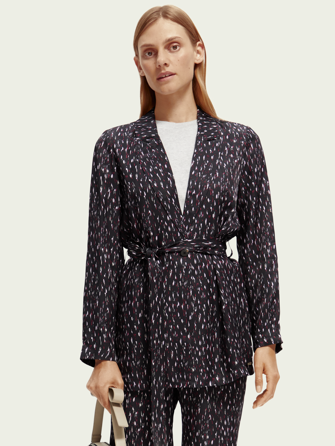 Lightweight Printed Belted Blazer | scotch & soda outlet
