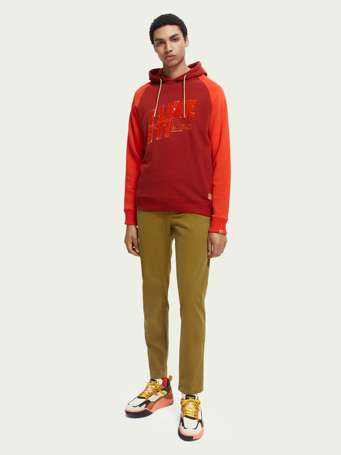 Graphic Raglan Sleeve Felpa Hoodie | Scotch And Soda Outlet