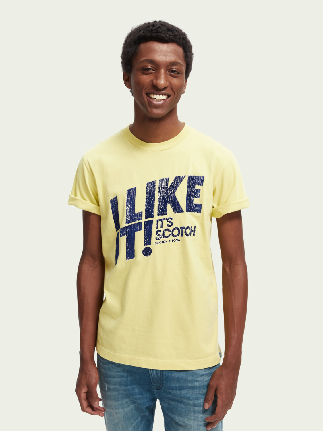 Garment-Dyed Graphic Crewneck T-Shirt | Scotch And Soda Outlet