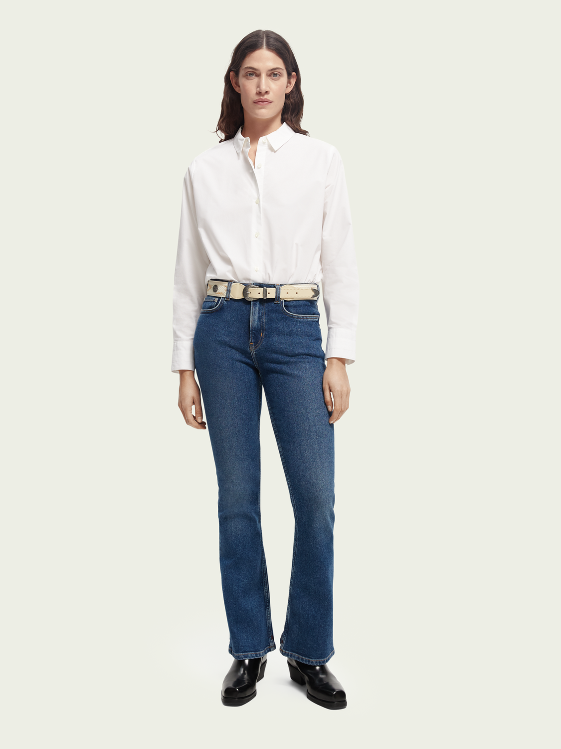 Patterned Western Leather Belt | scotch & soda outlet