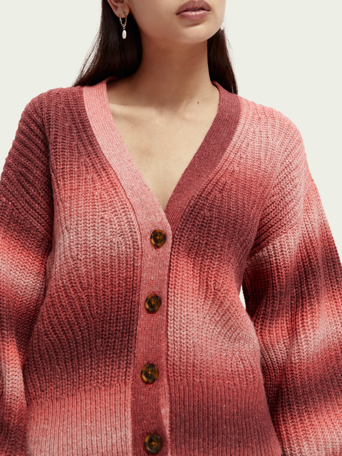 Knitted Puffy Sleeve Cardigan | scotch & soda outlet