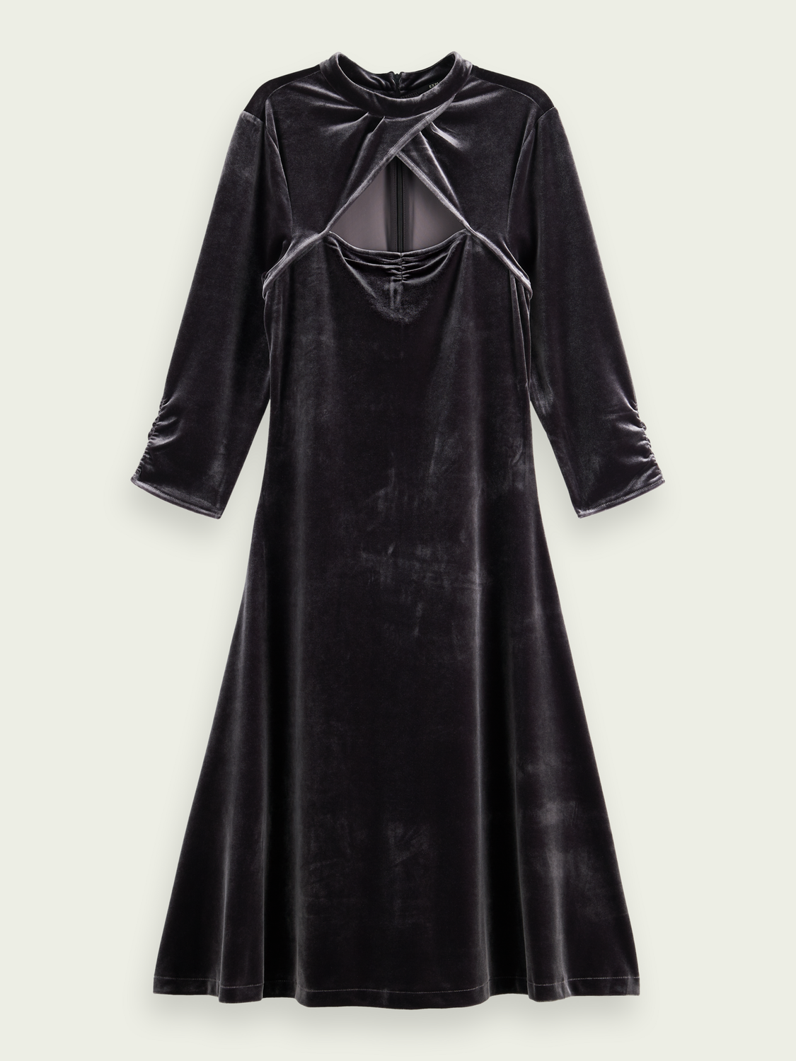 Cut-Out Velvet Midi Dress | scotch & soda outlet