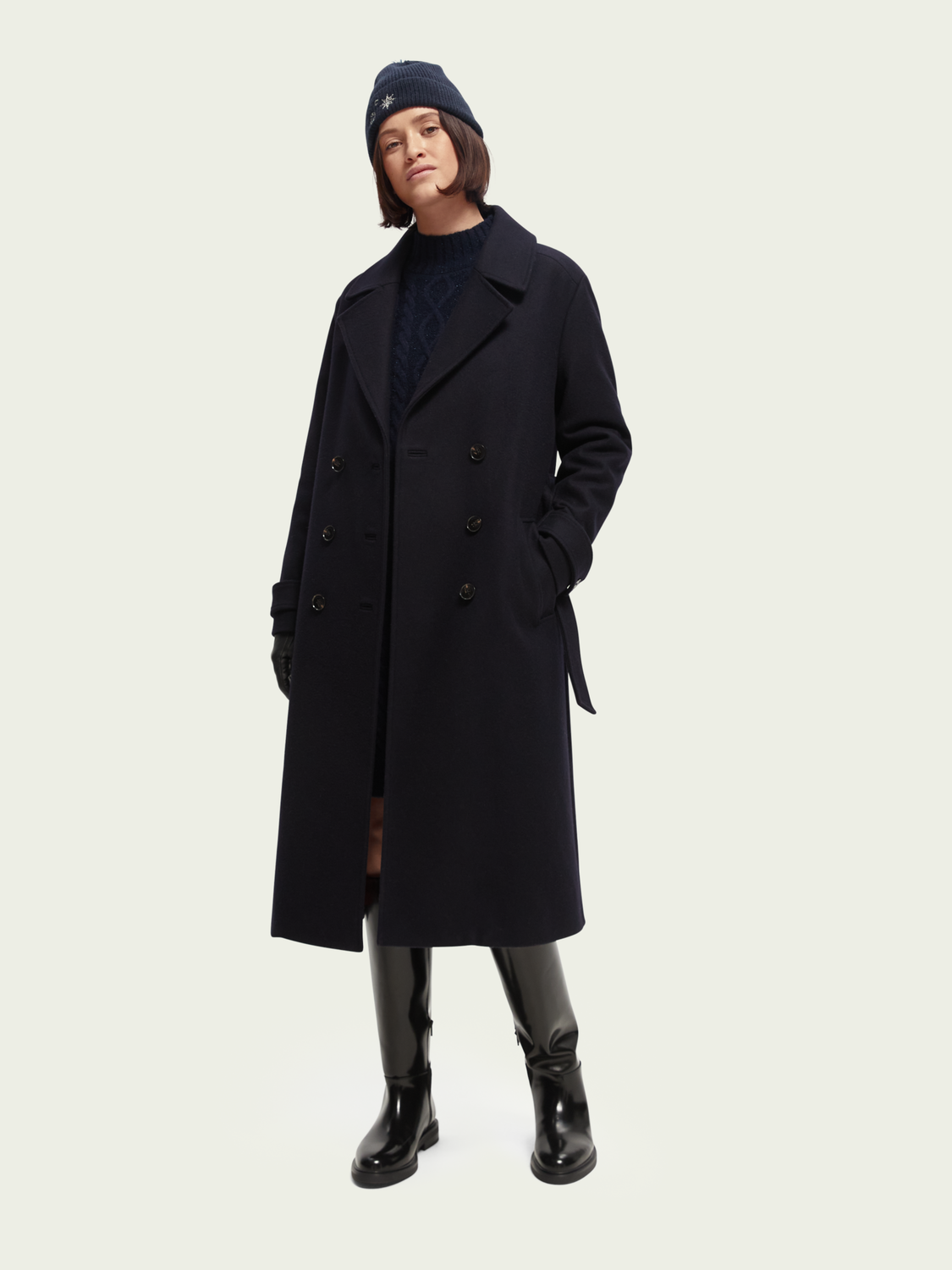 Wool-Blended Double-Breasted Trench Coat | scotch & soda outlet