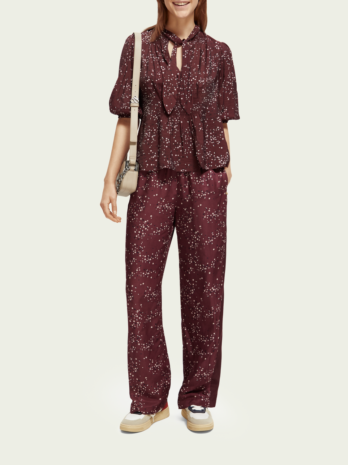 Puffed Sleeve Smocked Top | scotch & soda outlet