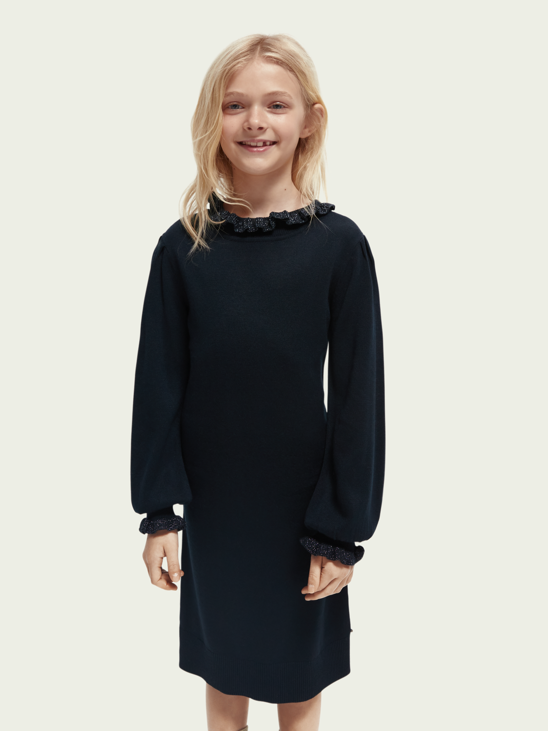 Scotch Soda Outlet | Fitted Knit Midi-Length Long-Sleeve Dress