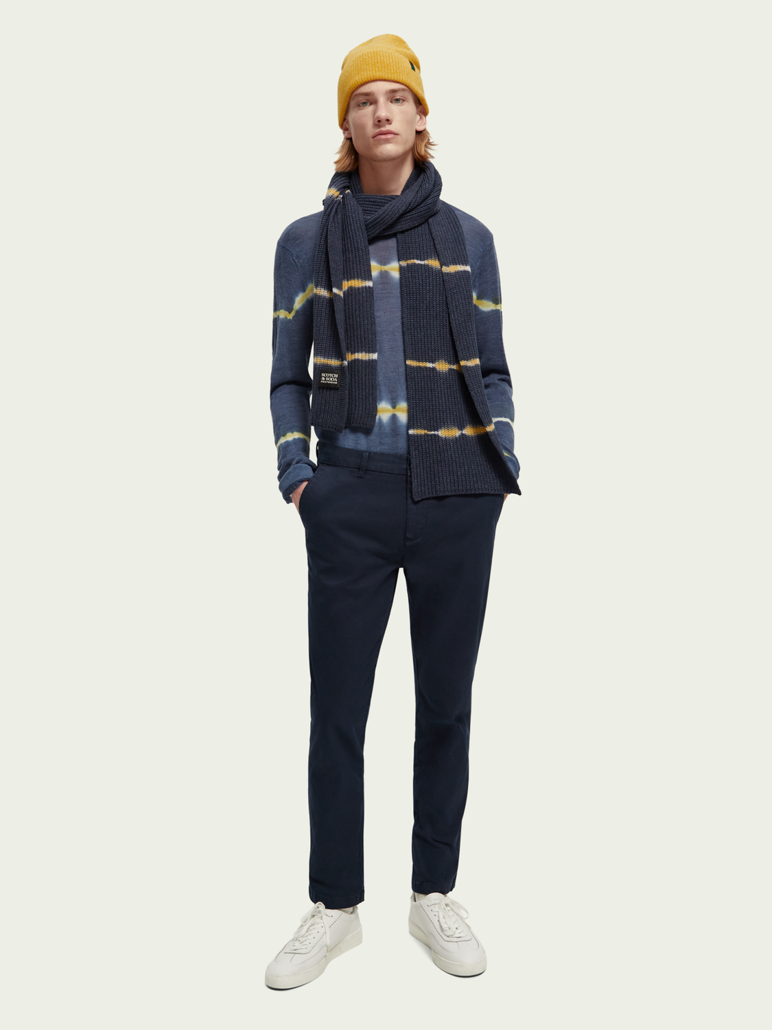 Stuart Slim-Fit Cotton-Blend Garment-Dyed Chino | Scotch And Soda Outlet