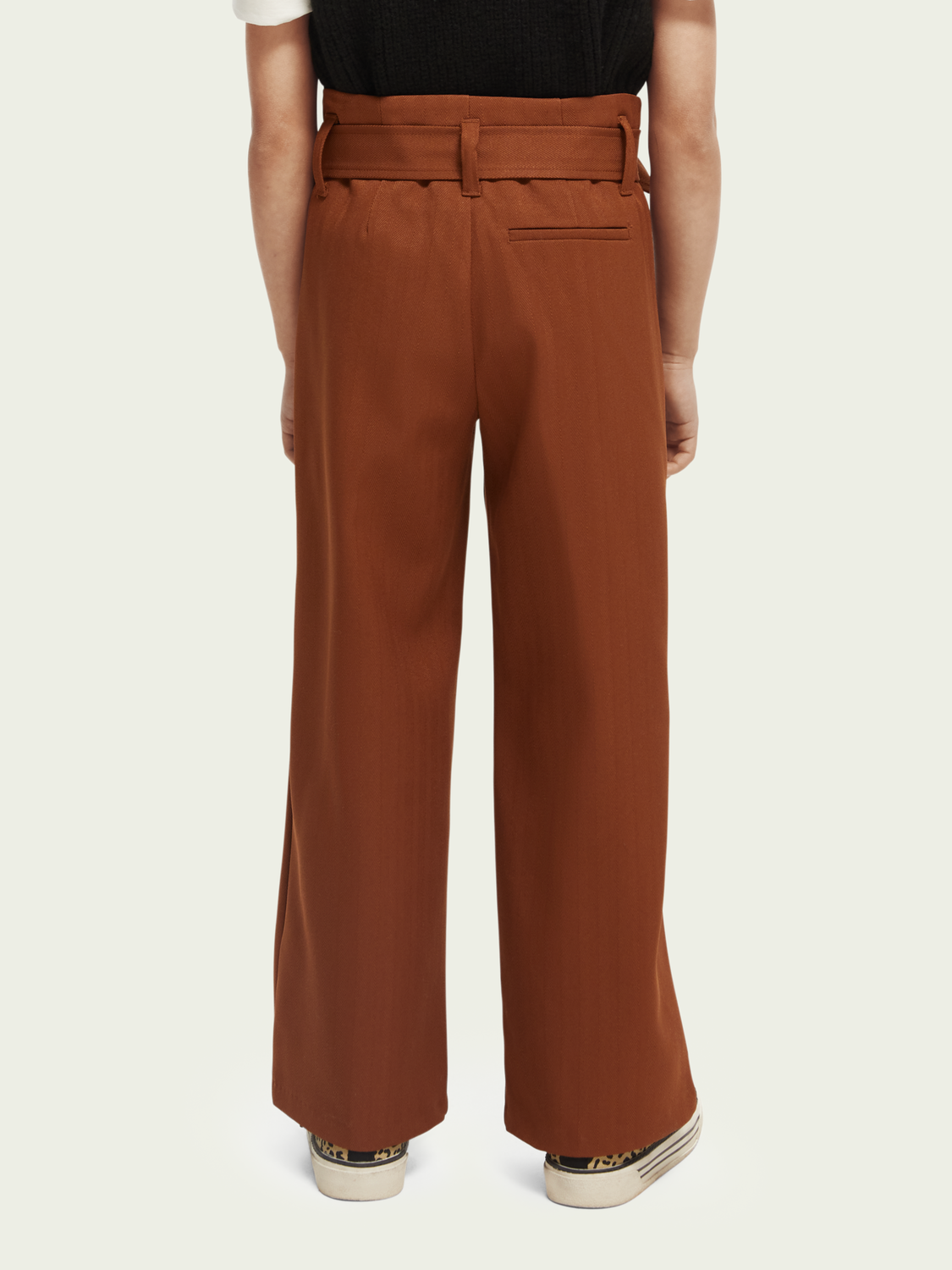 High-Rise Wide Leg Paper Bag Trousers