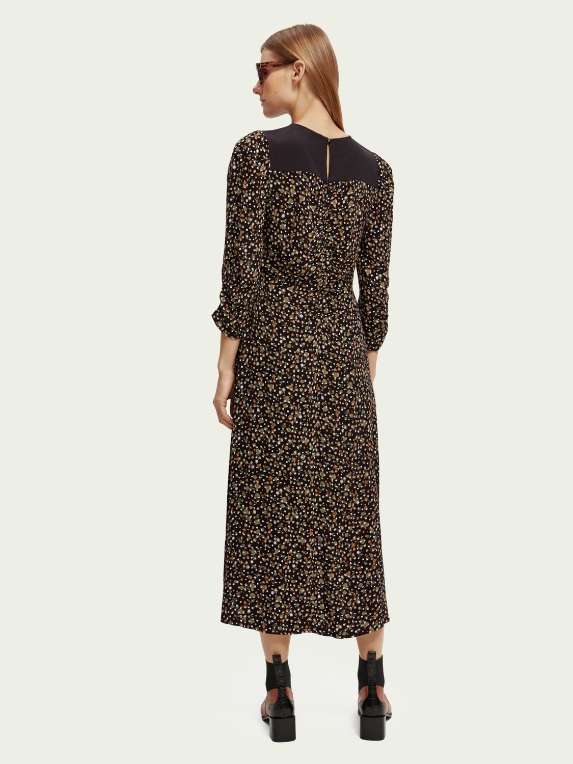 Dress With Gathers And Hi Low Hem | scotch & soda outlet