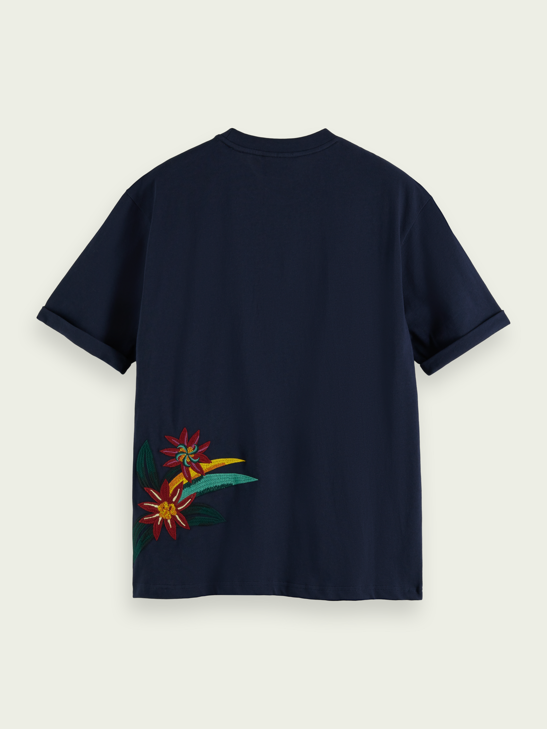 Relaxed Fit Organic Floral-Embroidered T-Shirt | Scotch And Soda Outlet