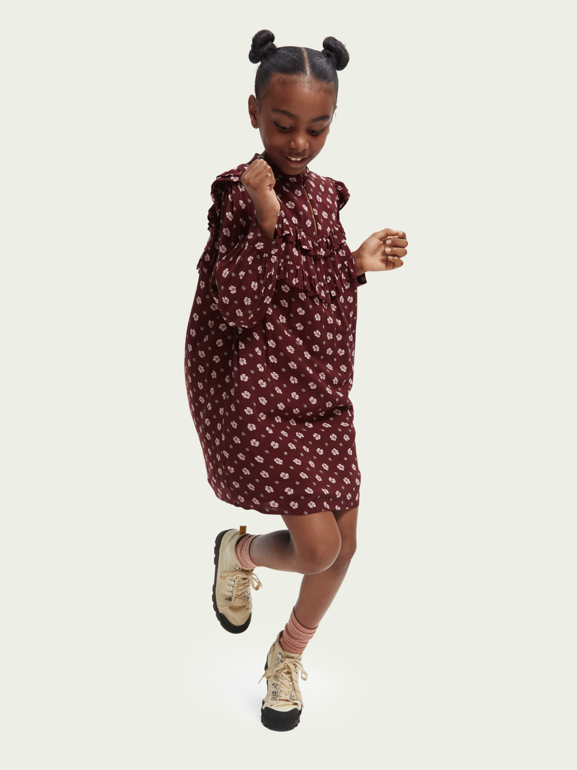 Scotch Soda Outlet | Printed Organic Long-Sleeved Mini Dress