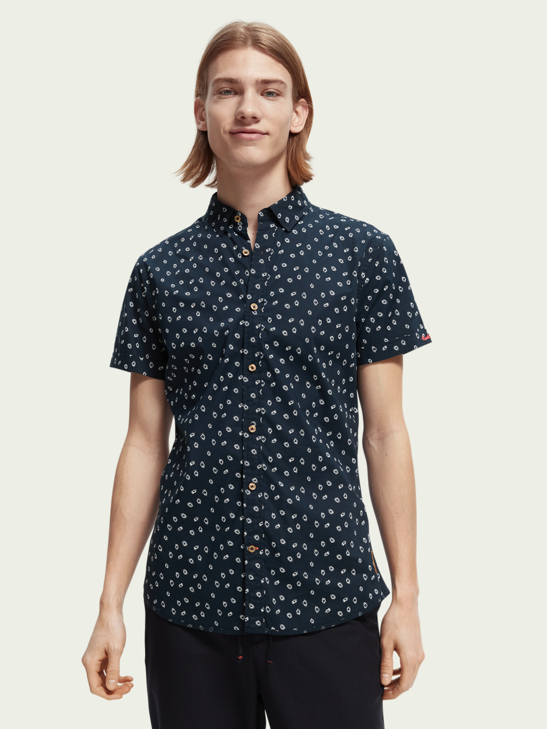 Printed Poplin Short Sleeved Shirt | Scotch And Soda Outlet
