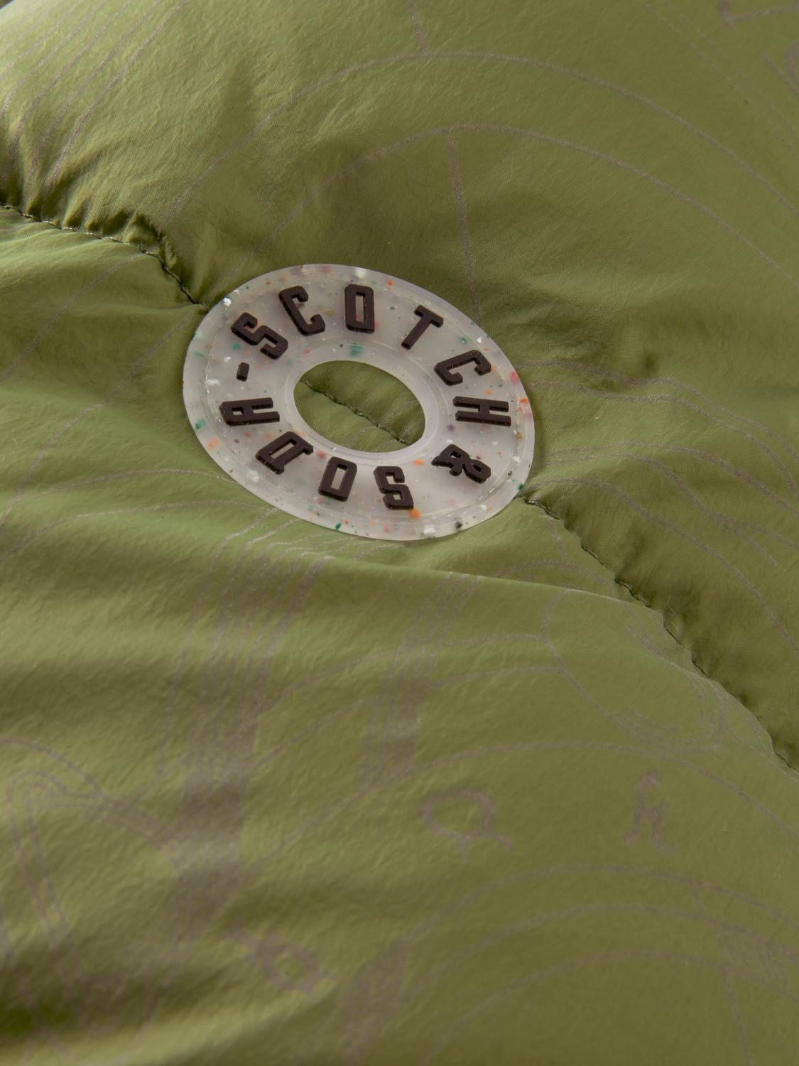 Padded Jacket With Reflective Print