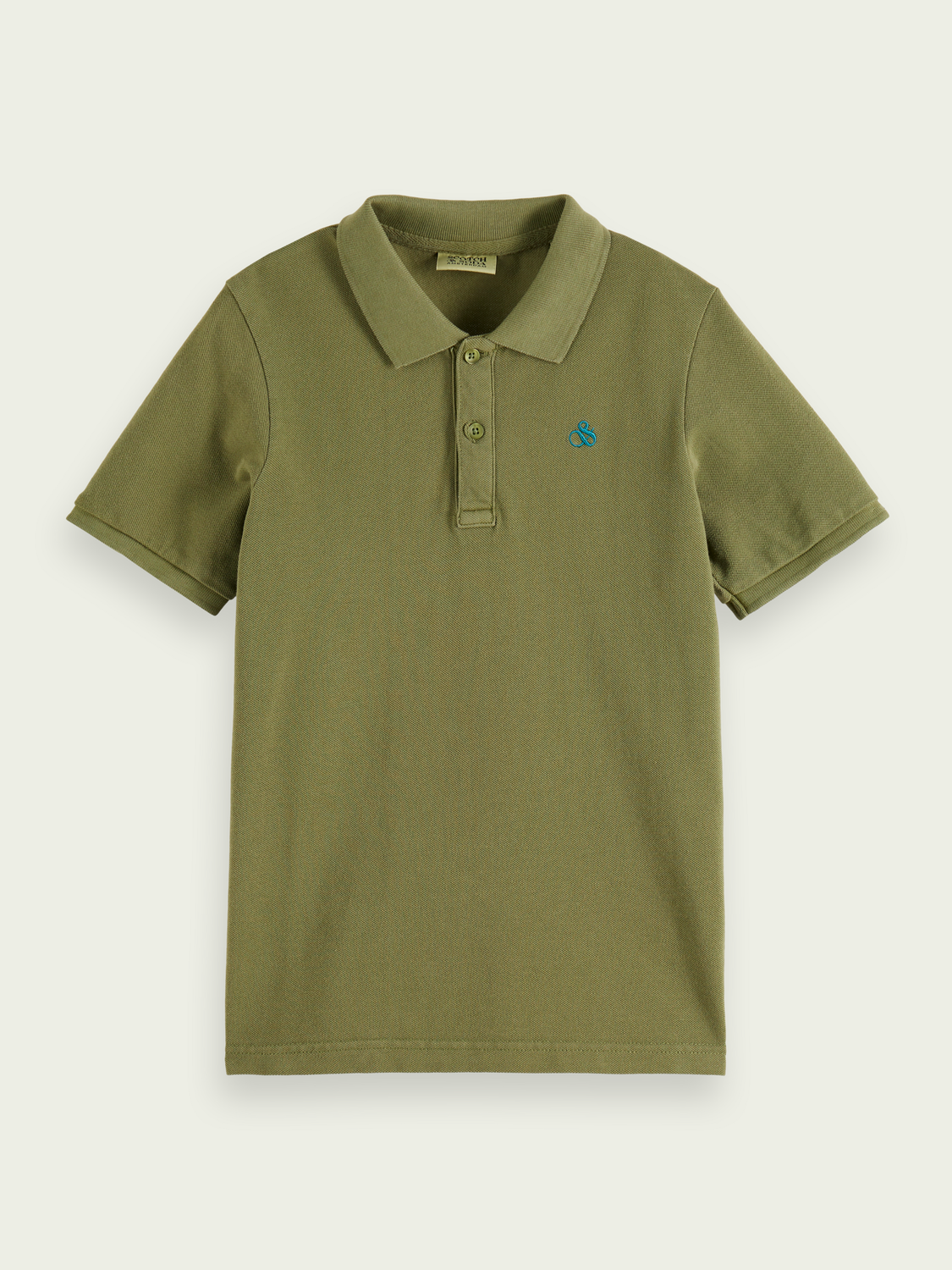 Short-Sleeved Garment-Dyed Pique Polo