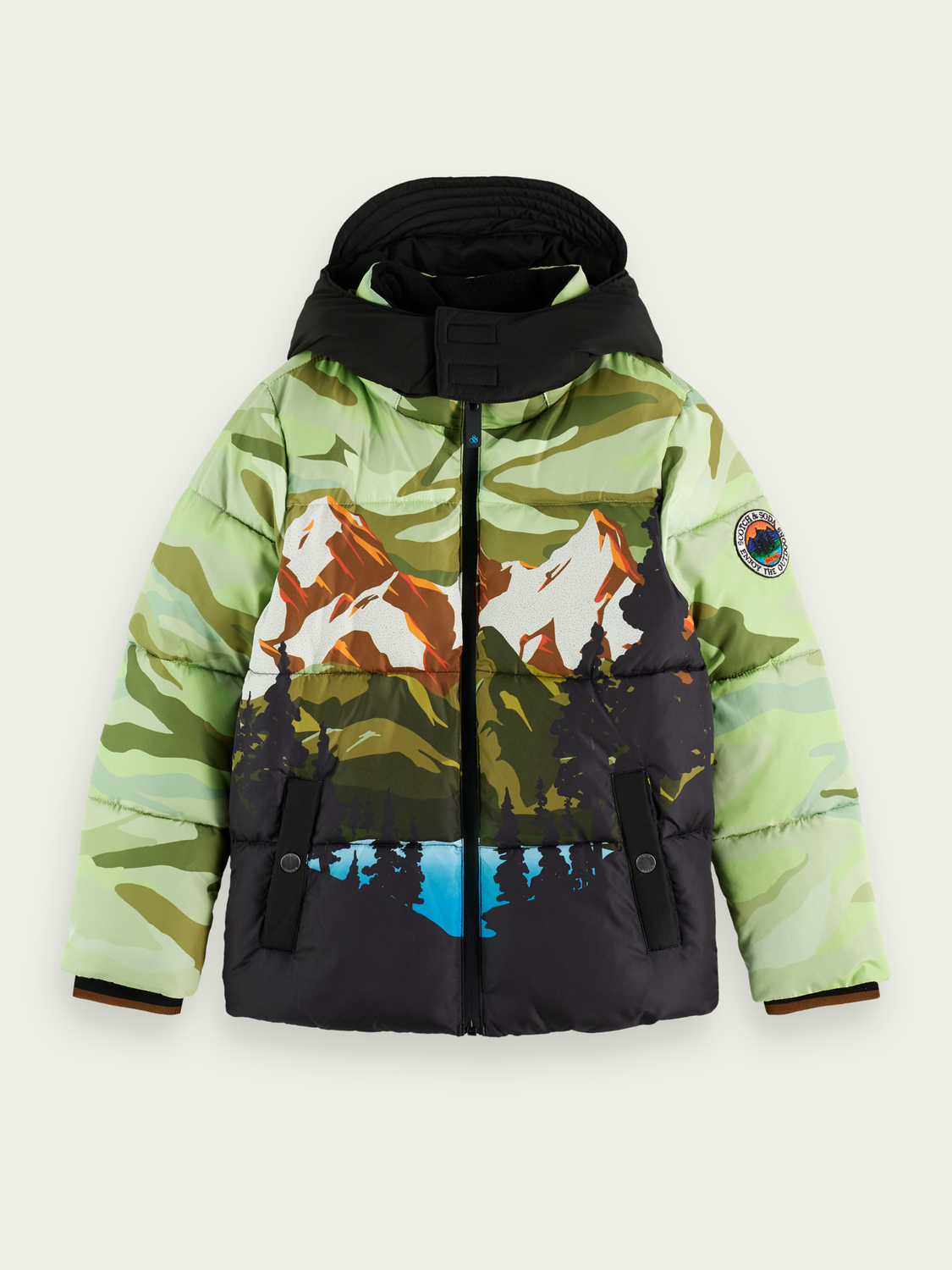 Hooded Puffer Artwork Jacket