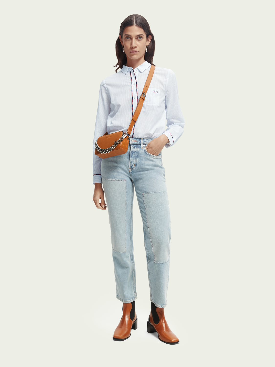 Regular Fit Embroidery-Lined Shirt | scotch & soda outlet