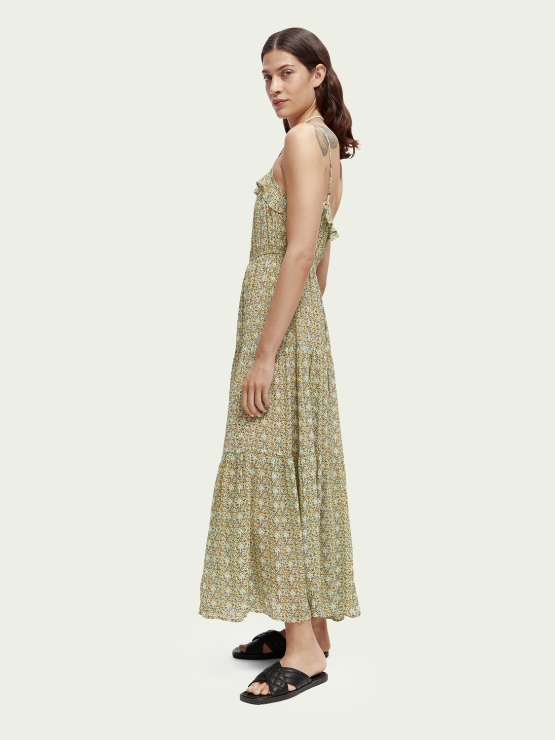 Full-Length Tiered Strap Dress | scotch & soda outlet