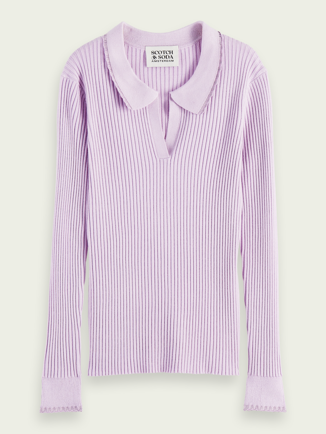 Long-Sleeved Knit Polo | scotch & soda outlet