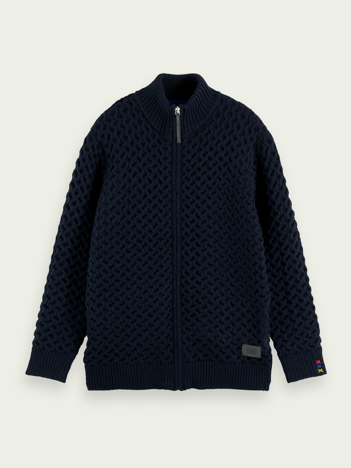 Zip-Through Lattice Cardigan | Scotch And Soda Outlet