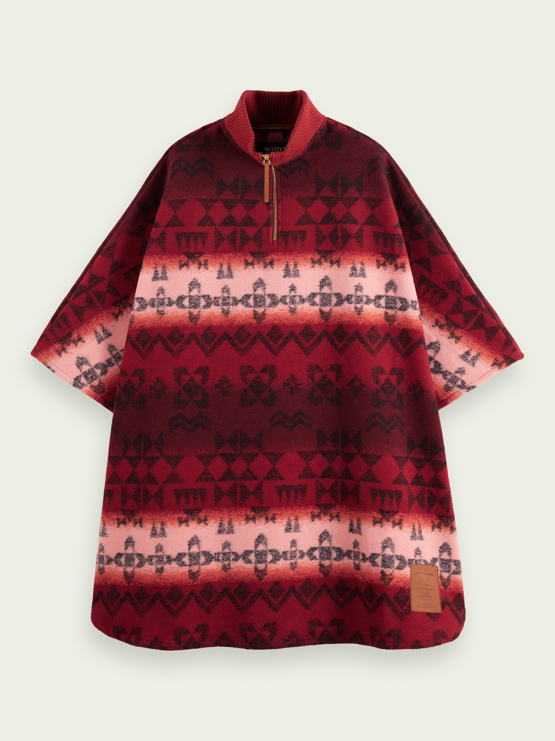 Traditional Printed Jacquard Poncho | scotch & soda outlet
