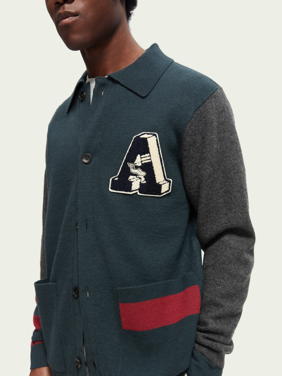 Felted Wool Varsity Sweater | Scotch And Soda Outlet