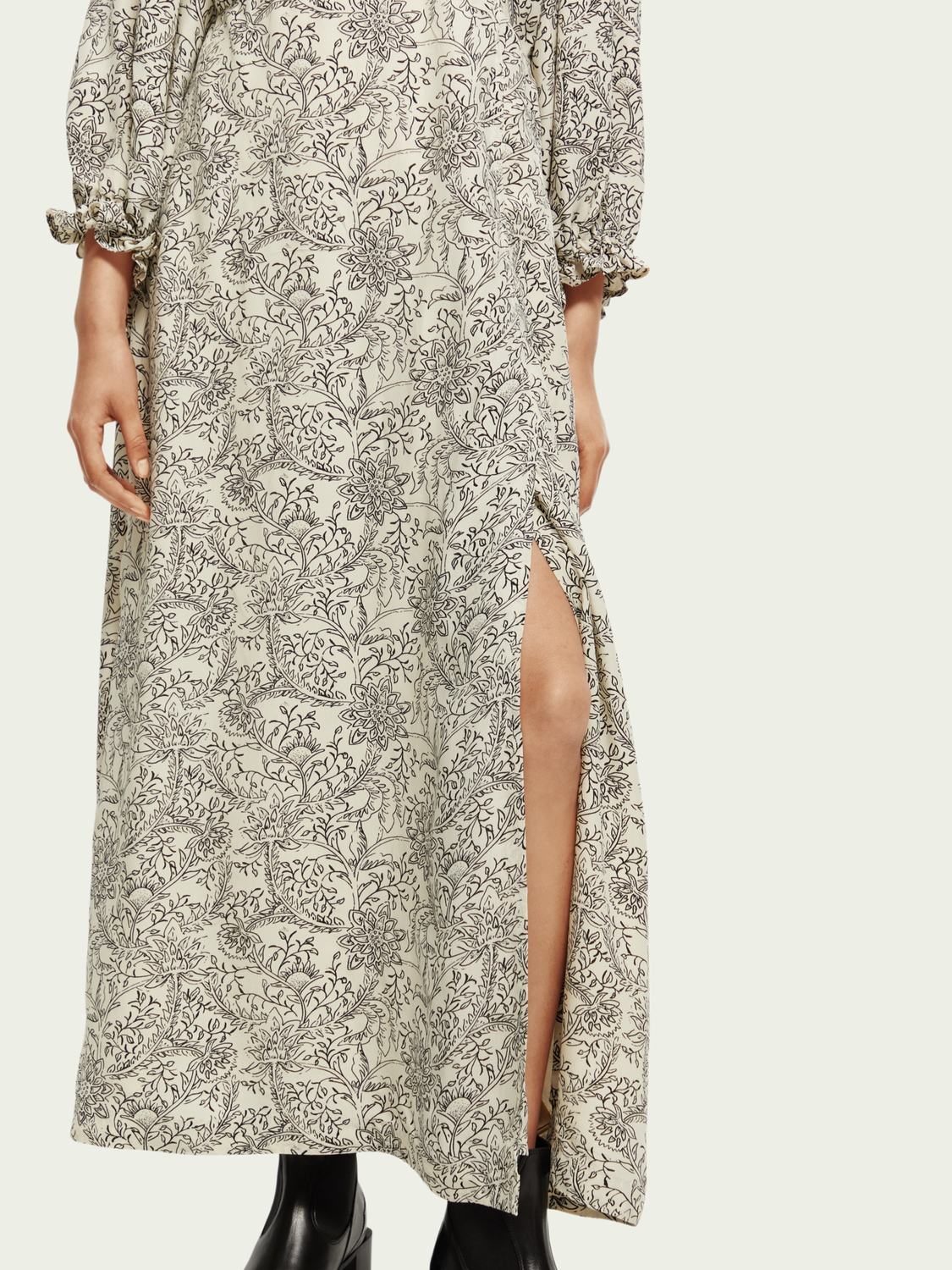 3/4-Length Sleeve Maxi-Dress | scotch & soda outlet