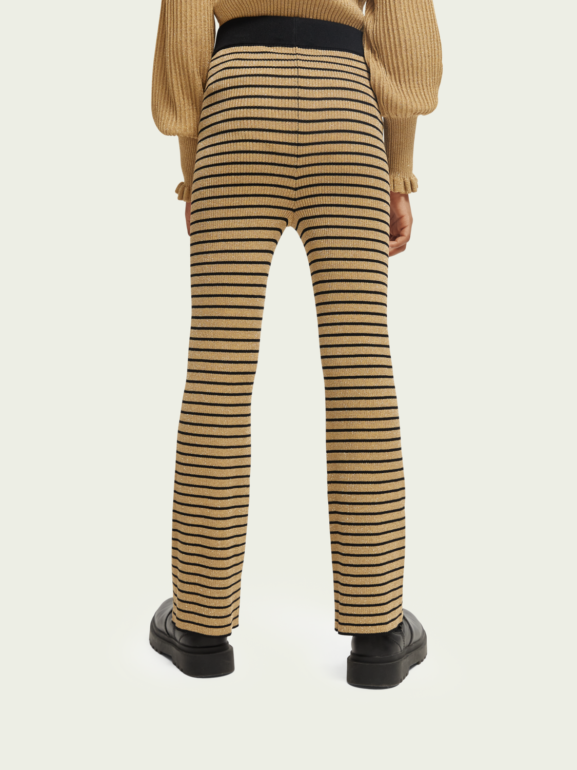 High-Rise Knit Flared Trousers