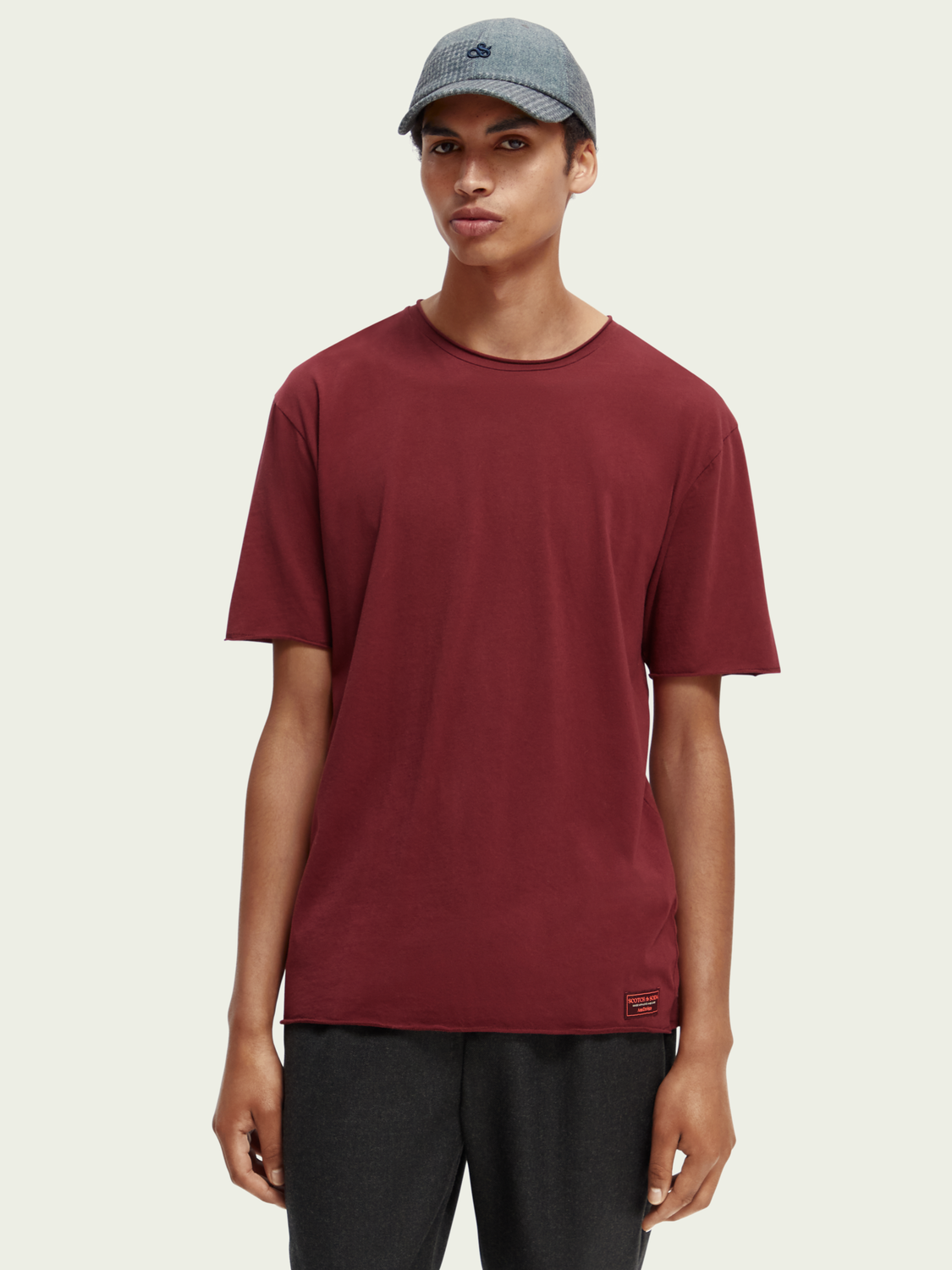 Organic Raw Edge Jersey Crewneck T-Shirt | Scotch And Soda Outlet