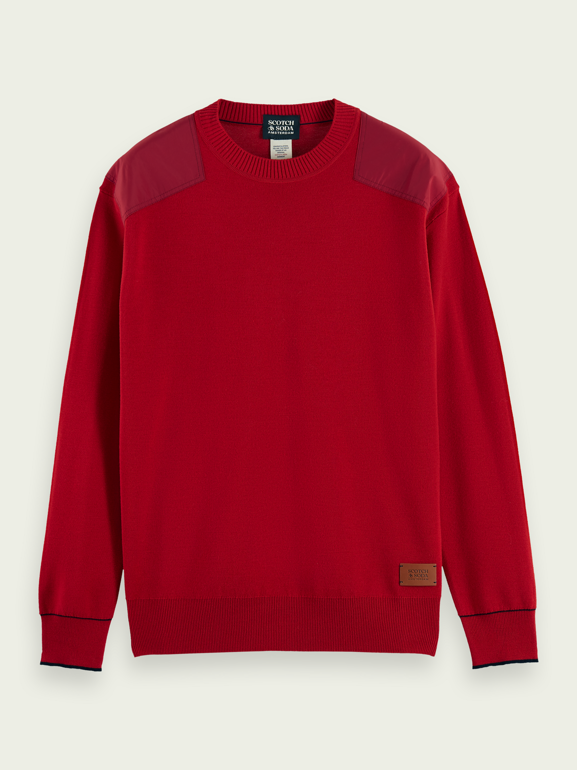 Wool-Blended Sweater With Shoulder Patches | Scotch And Soda Outlet