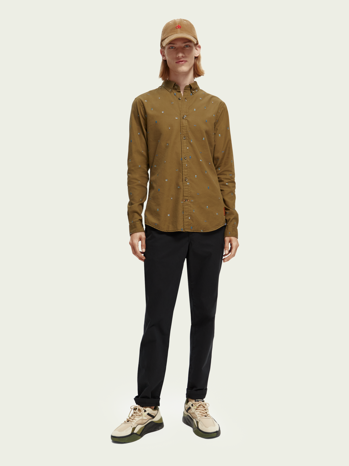 Slim Fit Embroidered Oxford Shirt | Scotch And Soda Outlet