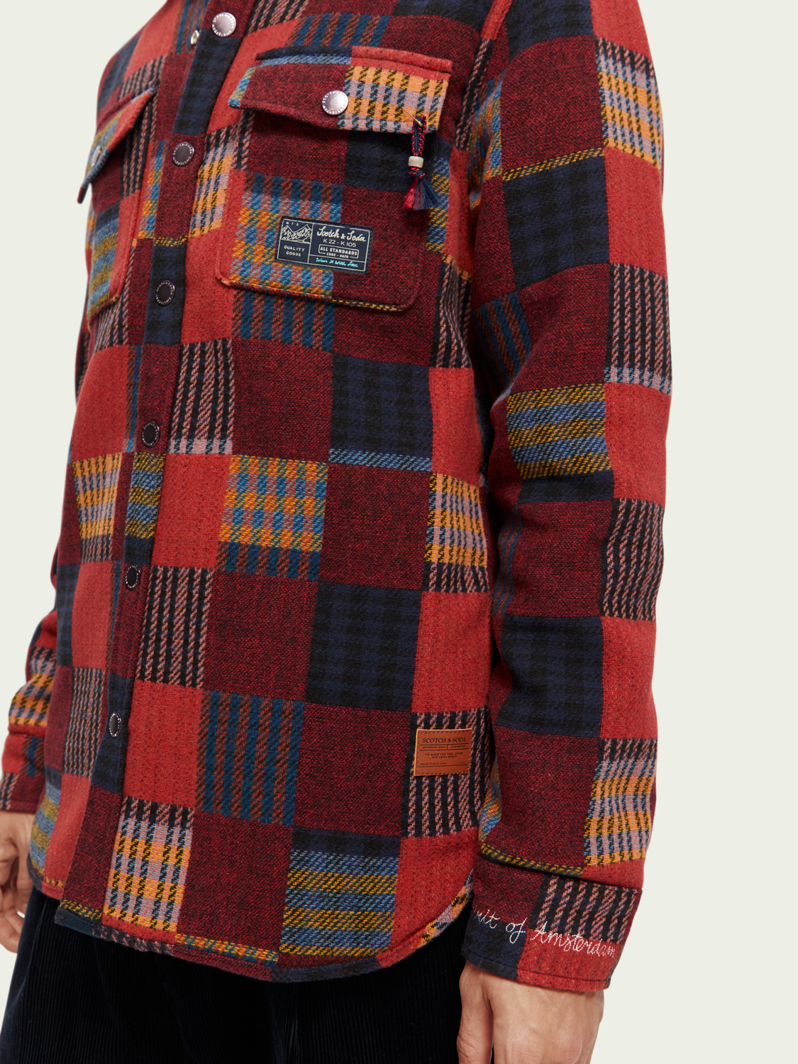 Patched Check Jacquard Overshirt | Scotch And Soda Outlet