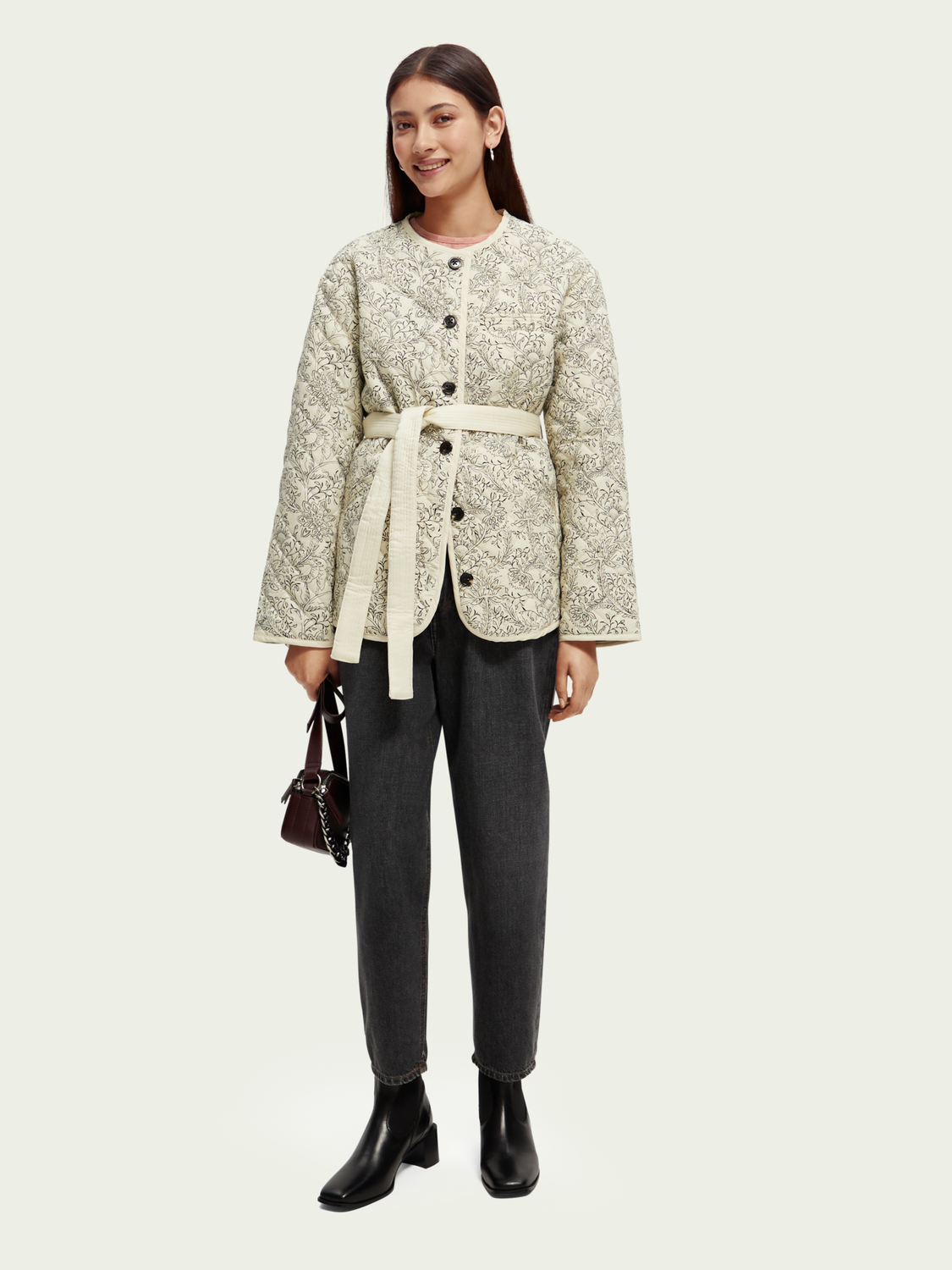 Quilted Organic Cotton Belted Jacket | scotch & soda outlet