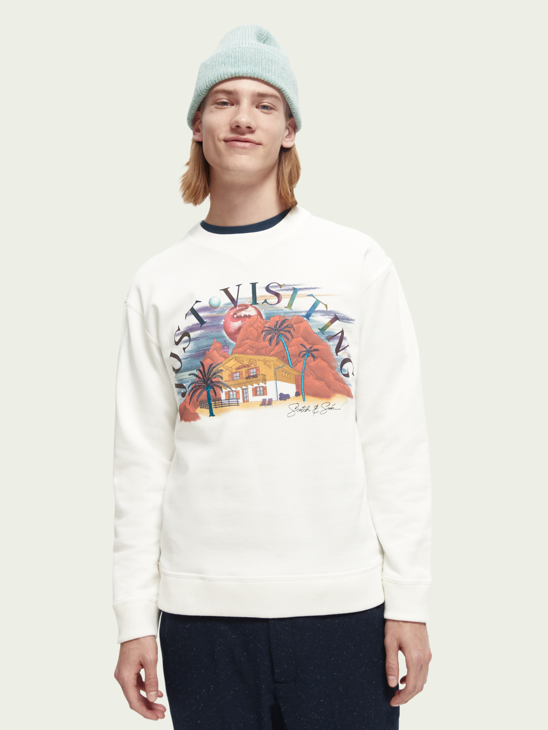 Relaxed Fit Artwork Felpa Crewneck Sweatshirt | Scotch And Soda Outlet