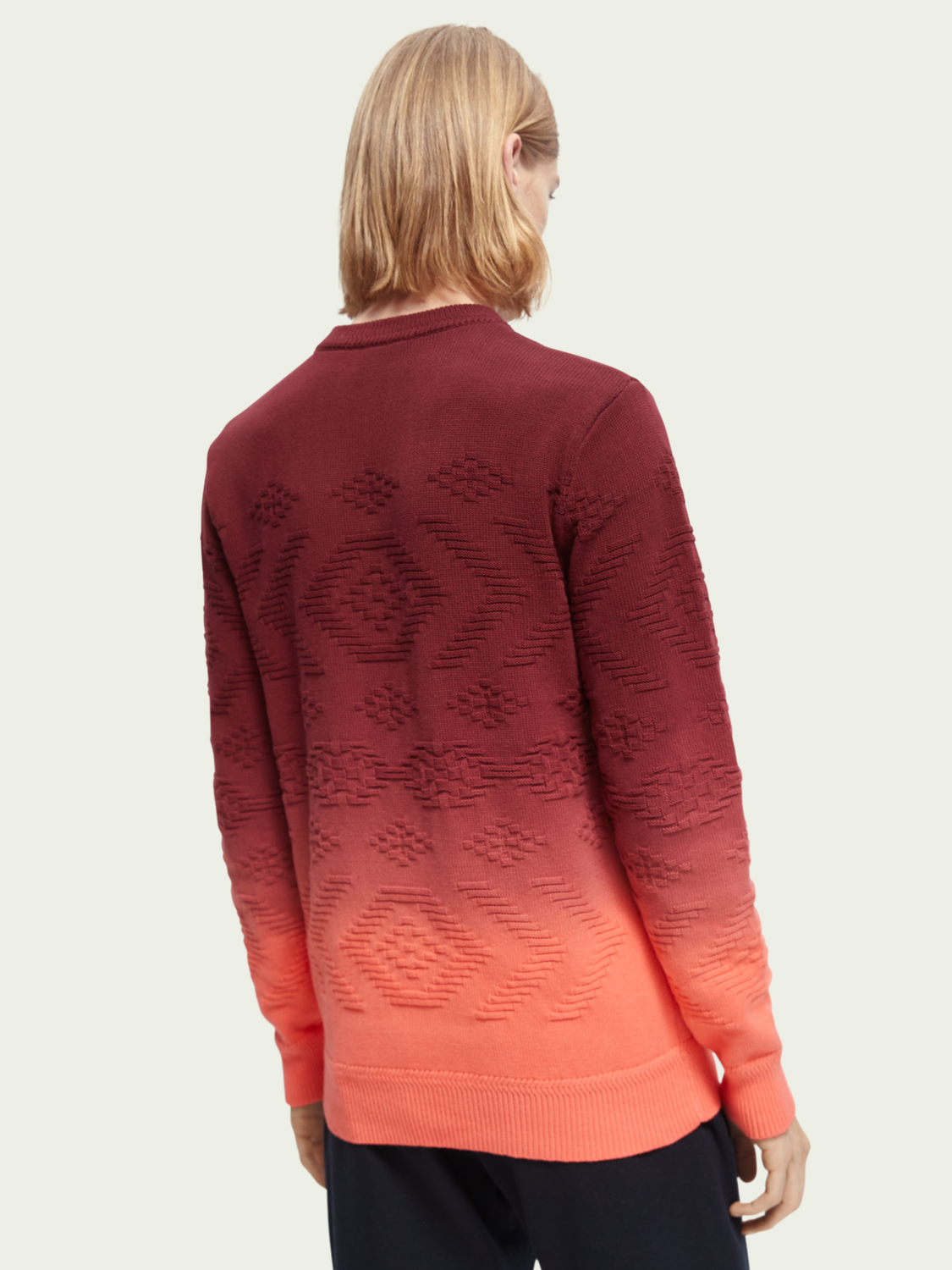 Dip-Dyed Jacquard Sweater | Scotch And Soda Outlet