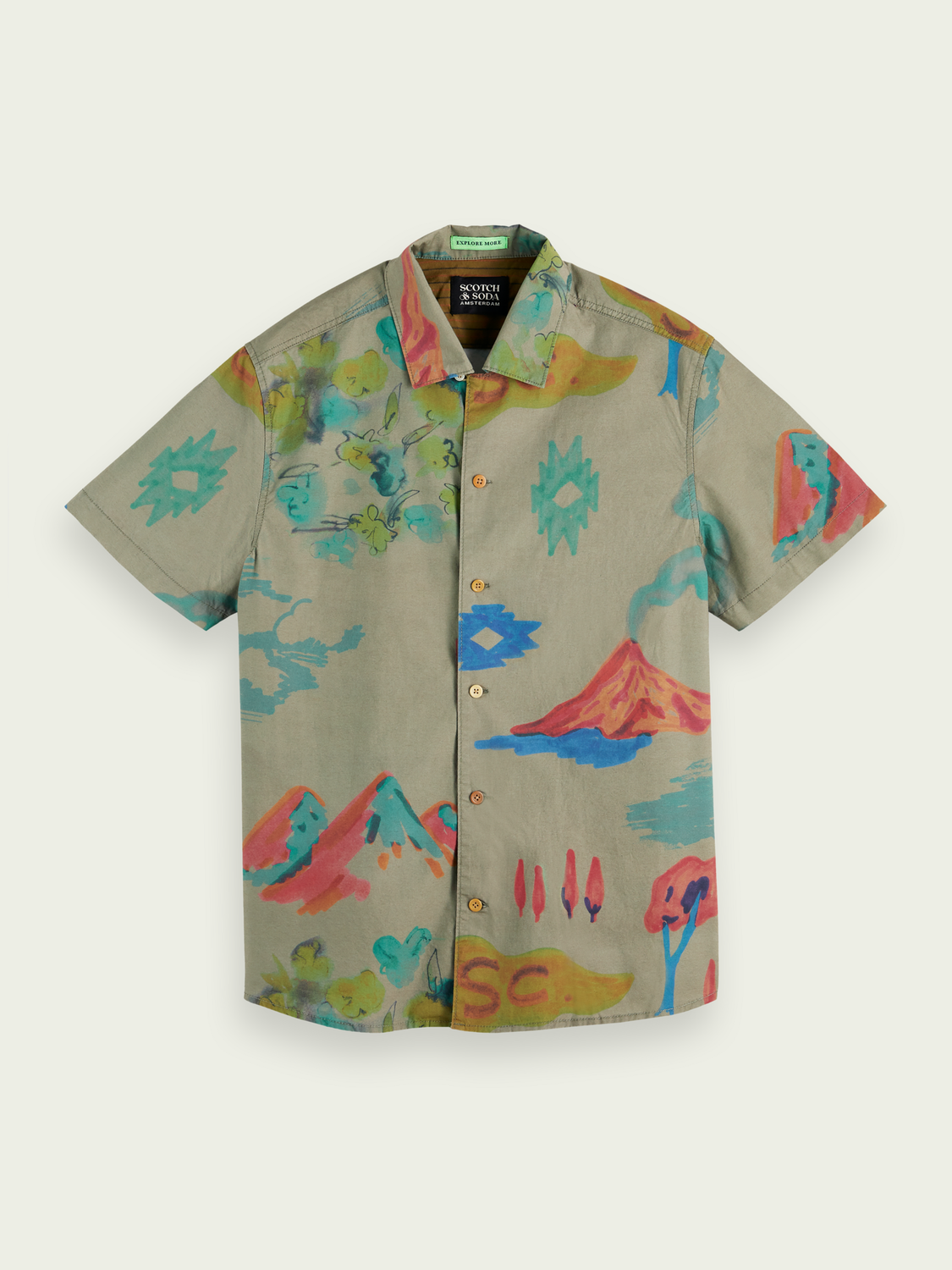 Printed Organic Cotton Short-Sleeved Shirt | Scotch And Soda Outlet