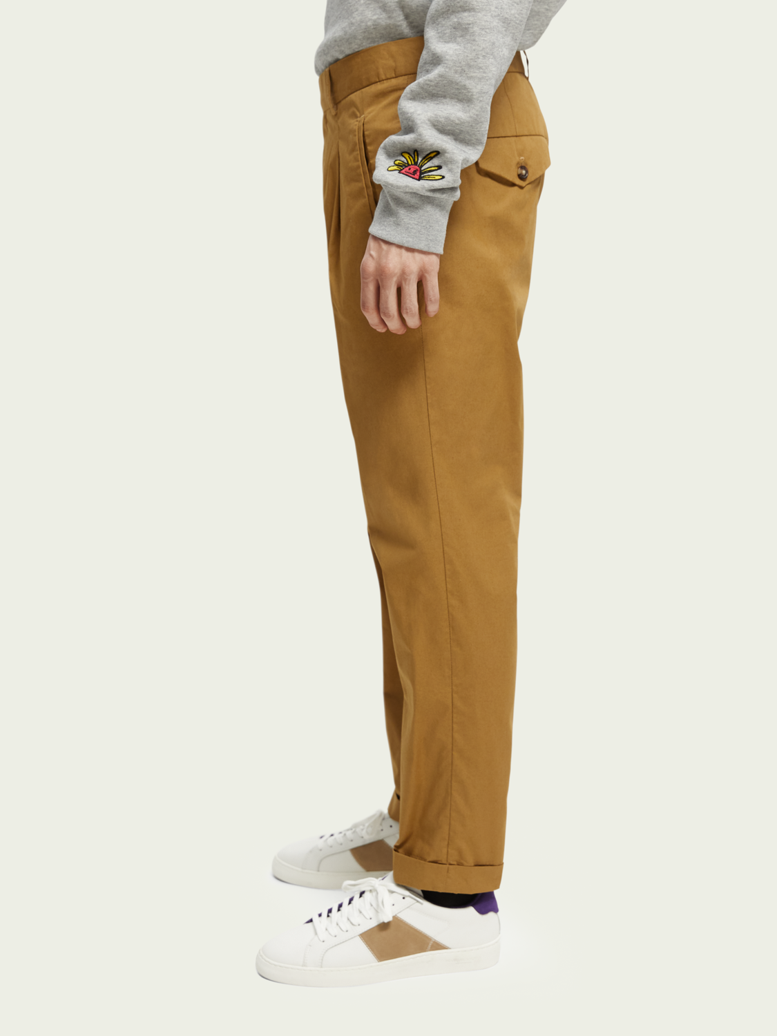 Blake Slim-Fit Pleated Poplin Chino | Scotch And Soda Outlet