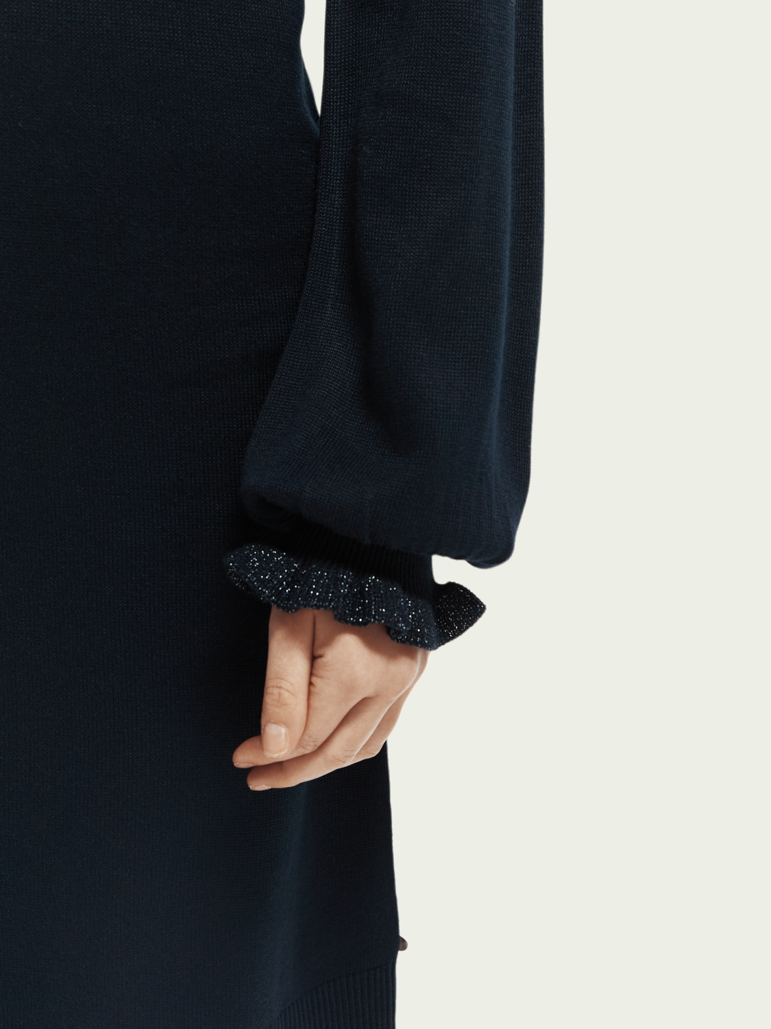 Scotch Soda Outlet | Fitted Knit Midi-Length Long-Sleeve Dress