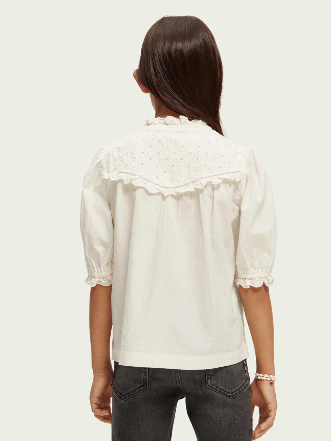 Short-Sleeved Broderie Anglaise Top