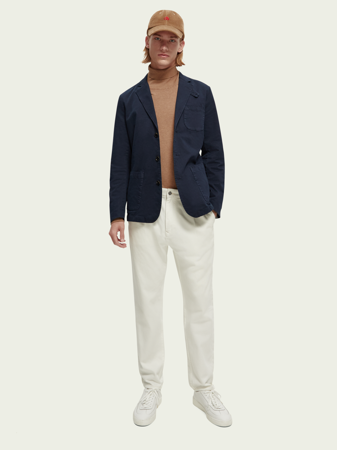 Structured Garment Dyed Cotton-Blend Blazer | Scotch And Soda Outlet