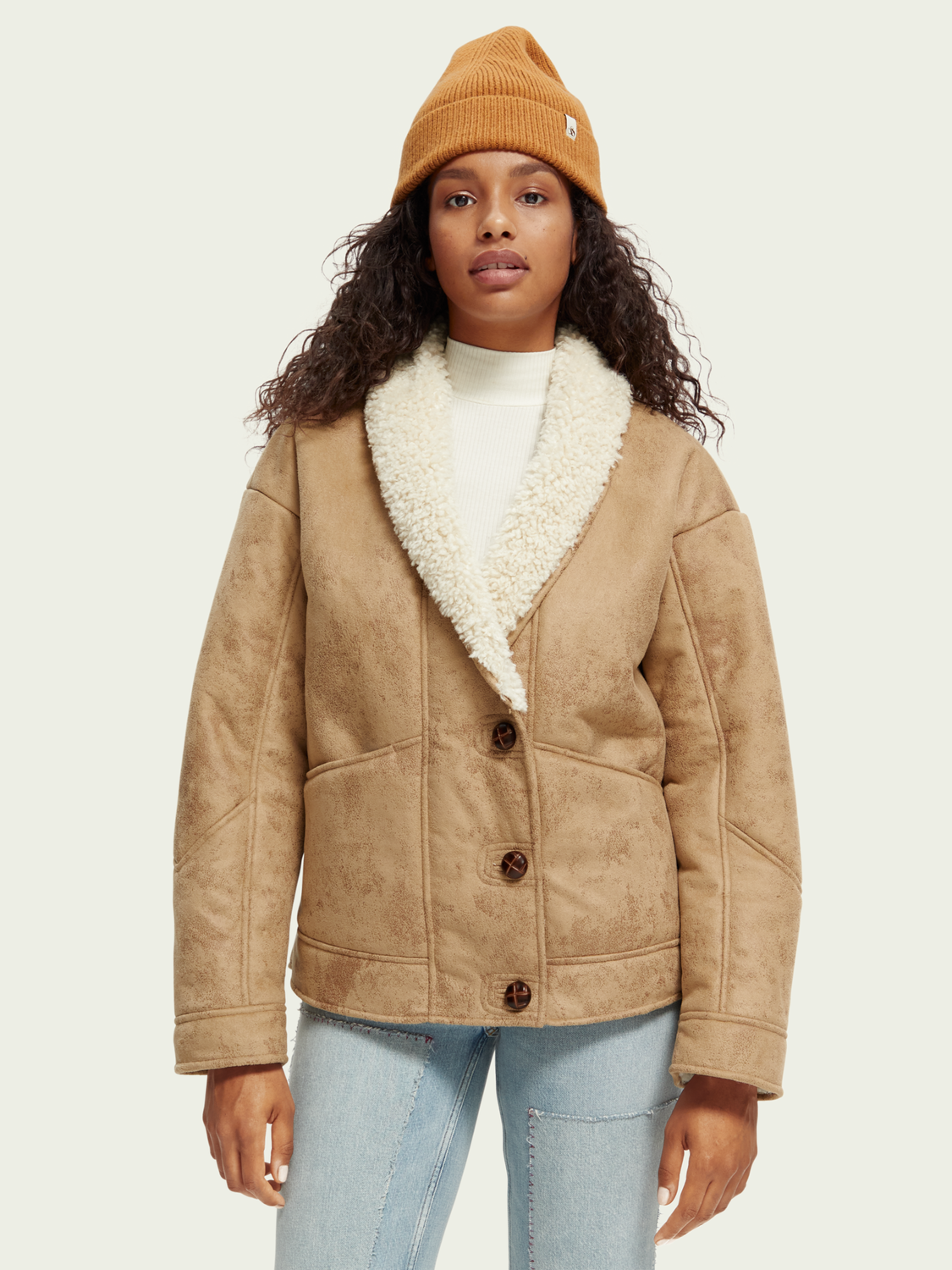Faux Shearling-Lined Jacket | scotch & soda outlet