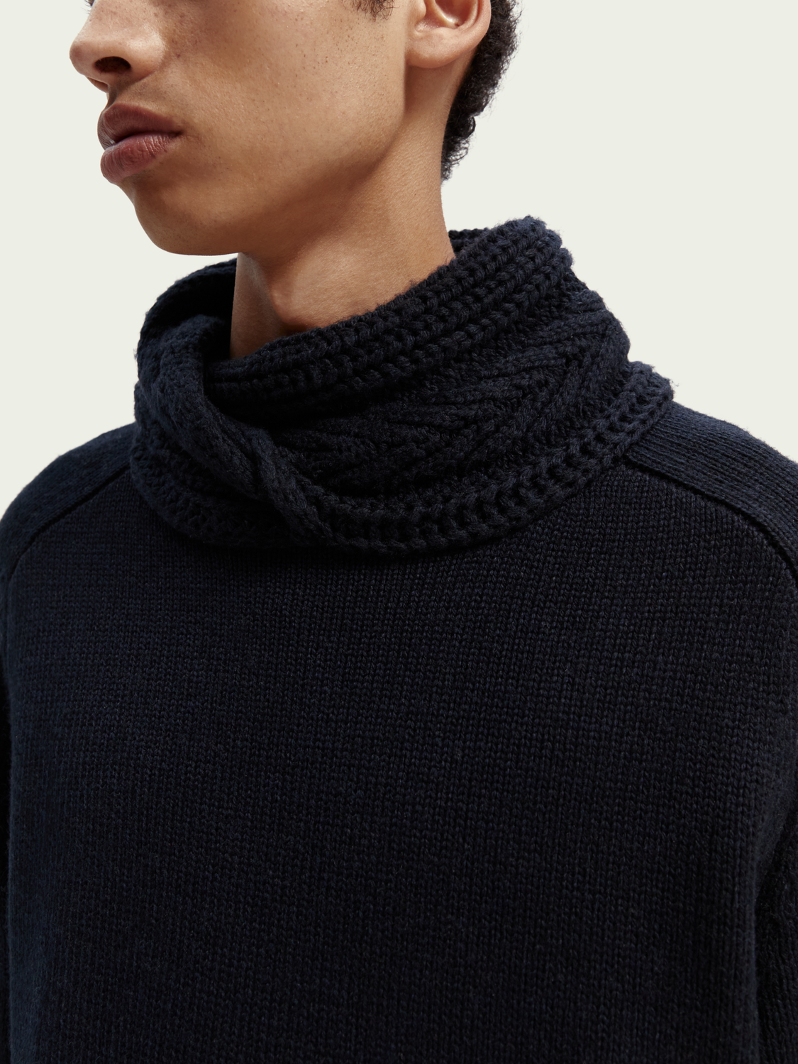 Sweater With Twisted Collar | Scotch And Soda Outlet