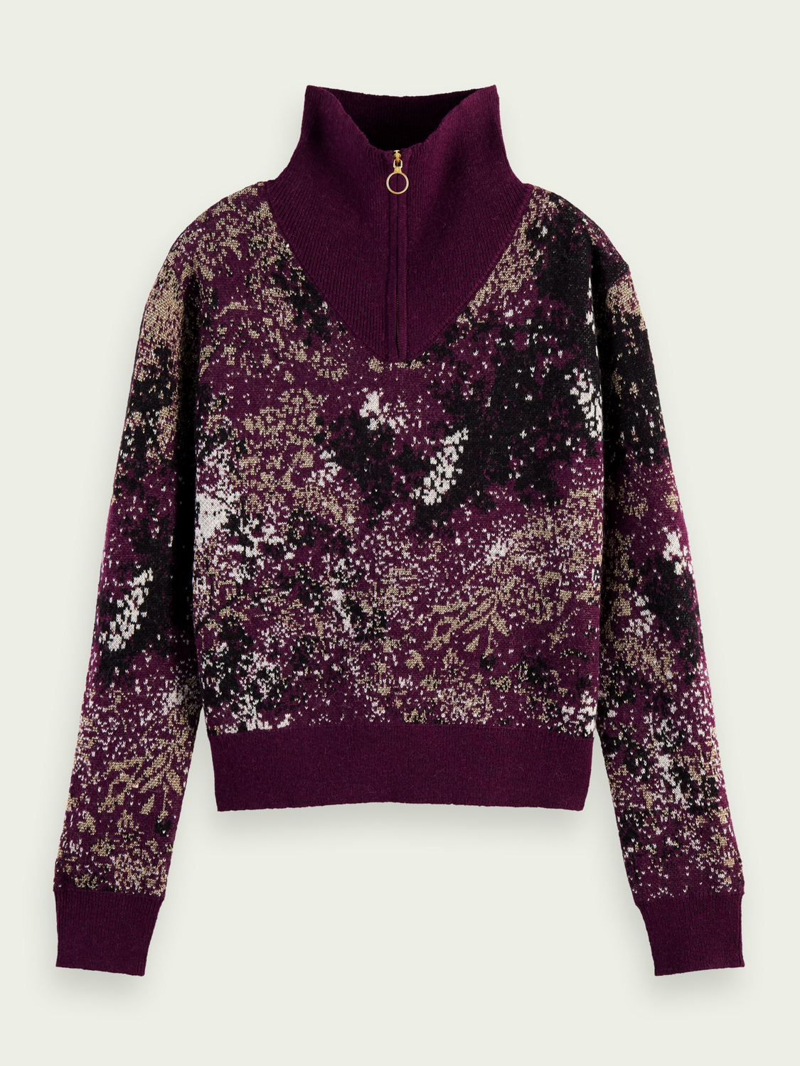 Half-Zip Jacquard Sweater | scotch & soda outlet