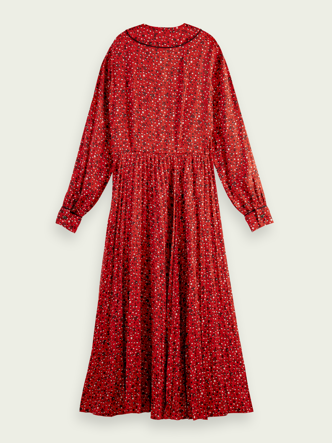 Long-Sleeved Pleated Midi Dress | scotch & soda outlet