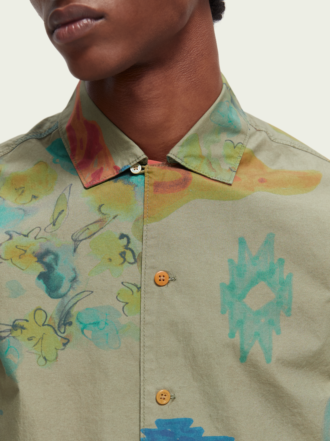 Printed Organic Cotton Short-Sleeved Shirt | Scotch And Soda Outlet