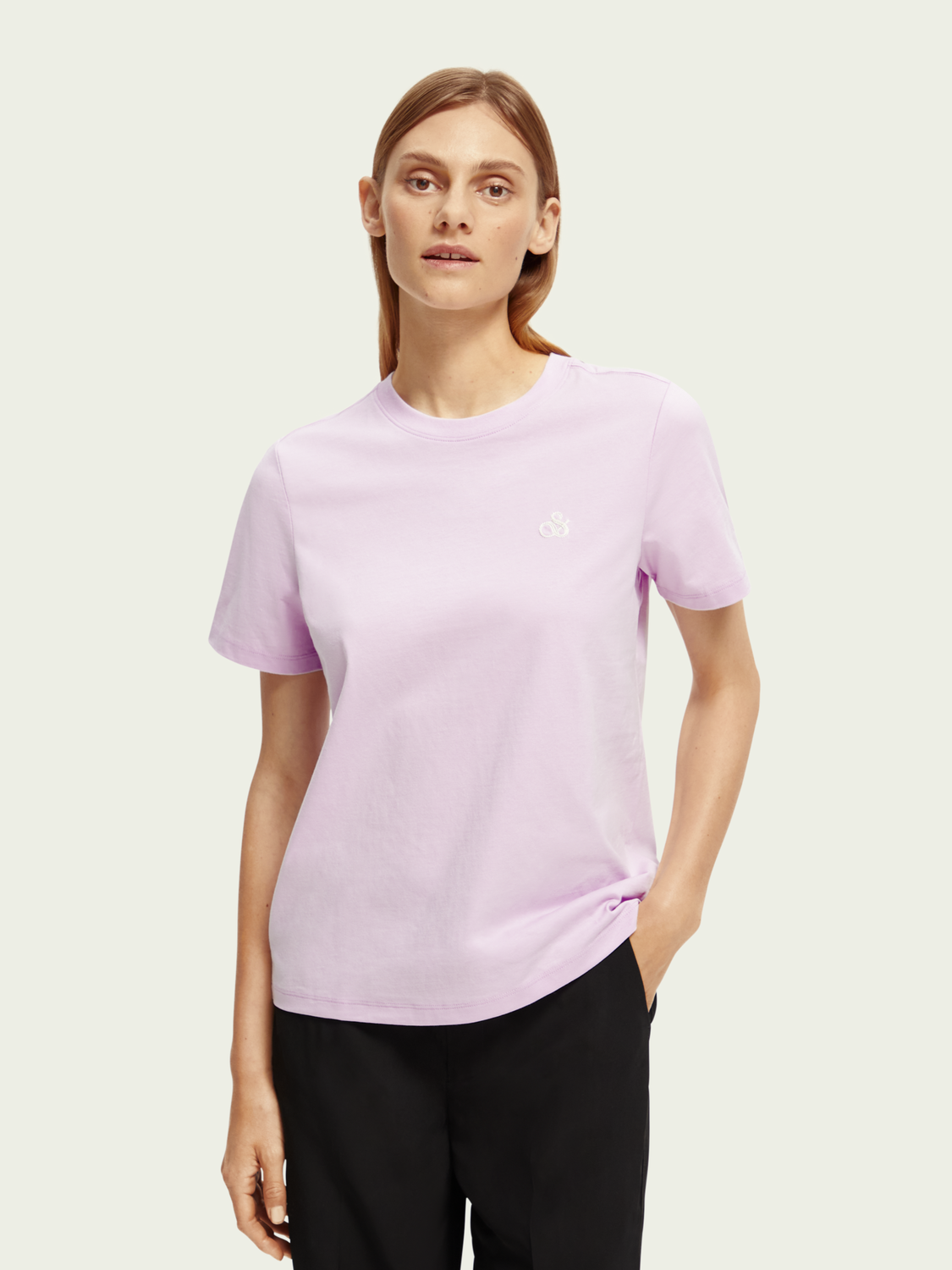 Organic Cotton T-Shirt With Detachable Scarf Collar | scotch & soda outlet