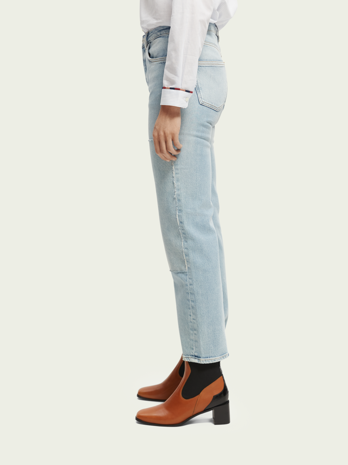 The Sky Patched Straight Leg Jeans | scotch & soda outlet